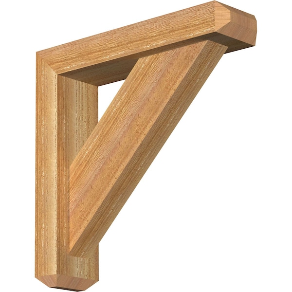 Ekena Millwork Traditional Craftsman Rough Sawn Bracket w/ Offset Brace, Western Red Cedar, 4"W x 16"D x 16"H BKT0402X16X16TRA04RWR - main